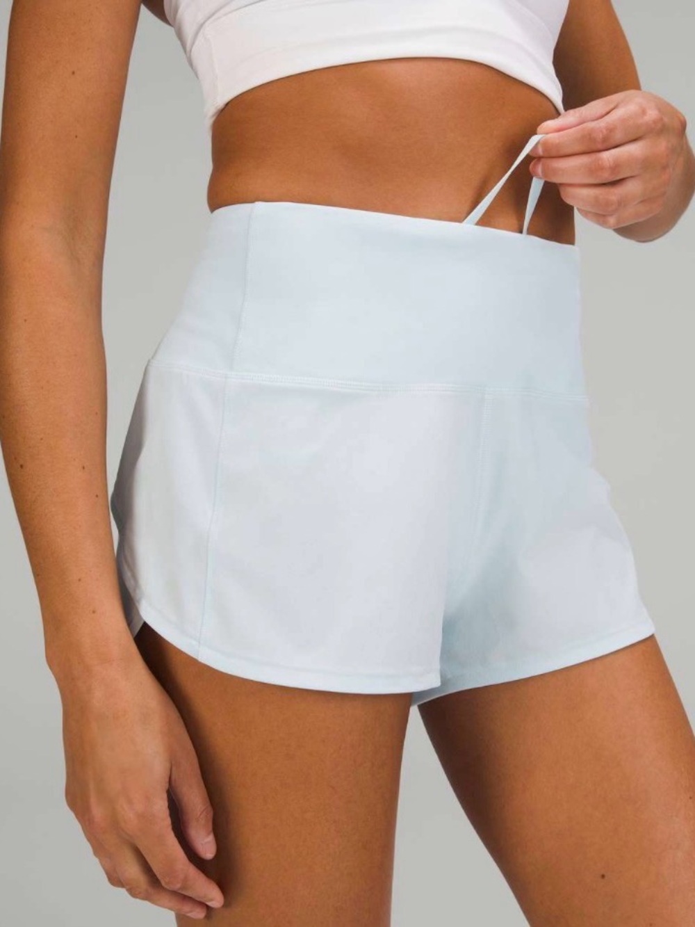 lululemon athletica Pale Blue High-Waist Athletic Shorts (Speed Up High Rise)